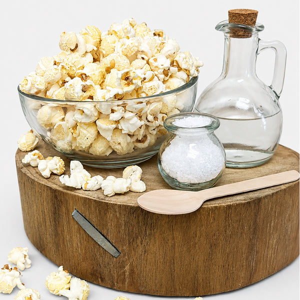 Salt and Vinegar The Popcorn Loft popcorn snack cups with white cheddar cheese base and salt vinegar seasoning coating